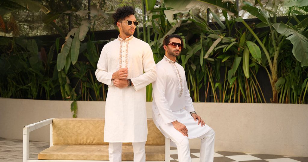Bangladeshi men wearing traditional and religious outfits like panjabi, kurta, and pajama